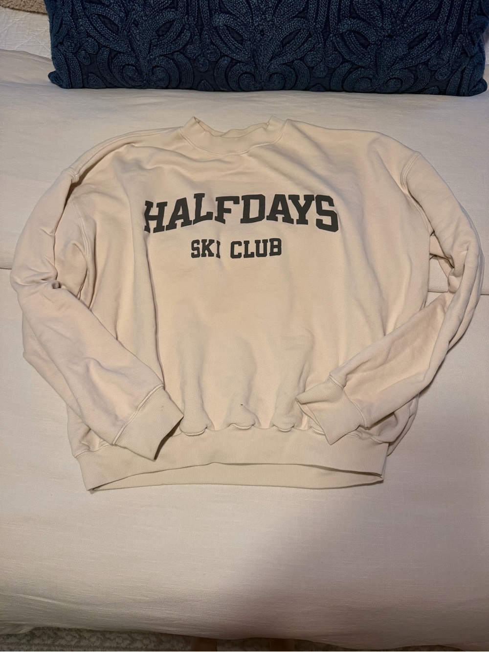 HALFDAYS Cream 'Ski Club' Crewneck Sweatshirt